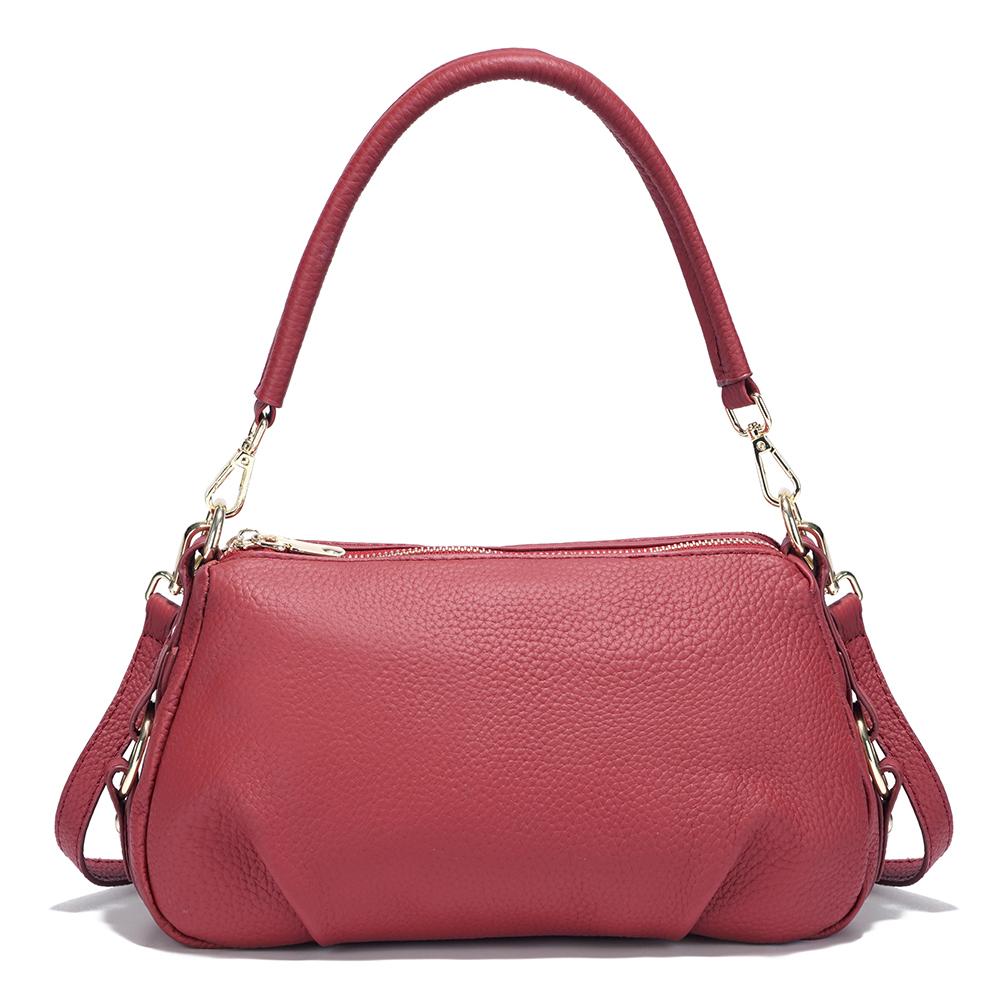 

Женская сумка Zency из натуральной кожи, маленькая, простая, в виде подушки темно-красного