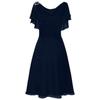 European and American new chiffon dress, women's sexy one-word shoulder wedding dress long dress women
