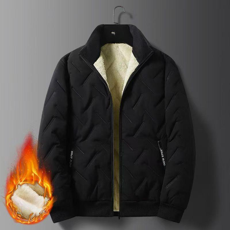 

Winter Lamb Fleece Jacket Men s Stand-up Collar Plus Size Windproof, Waterproof and Warm Casual Men s Padded Jacket Padded Jacket Medium Thickness M