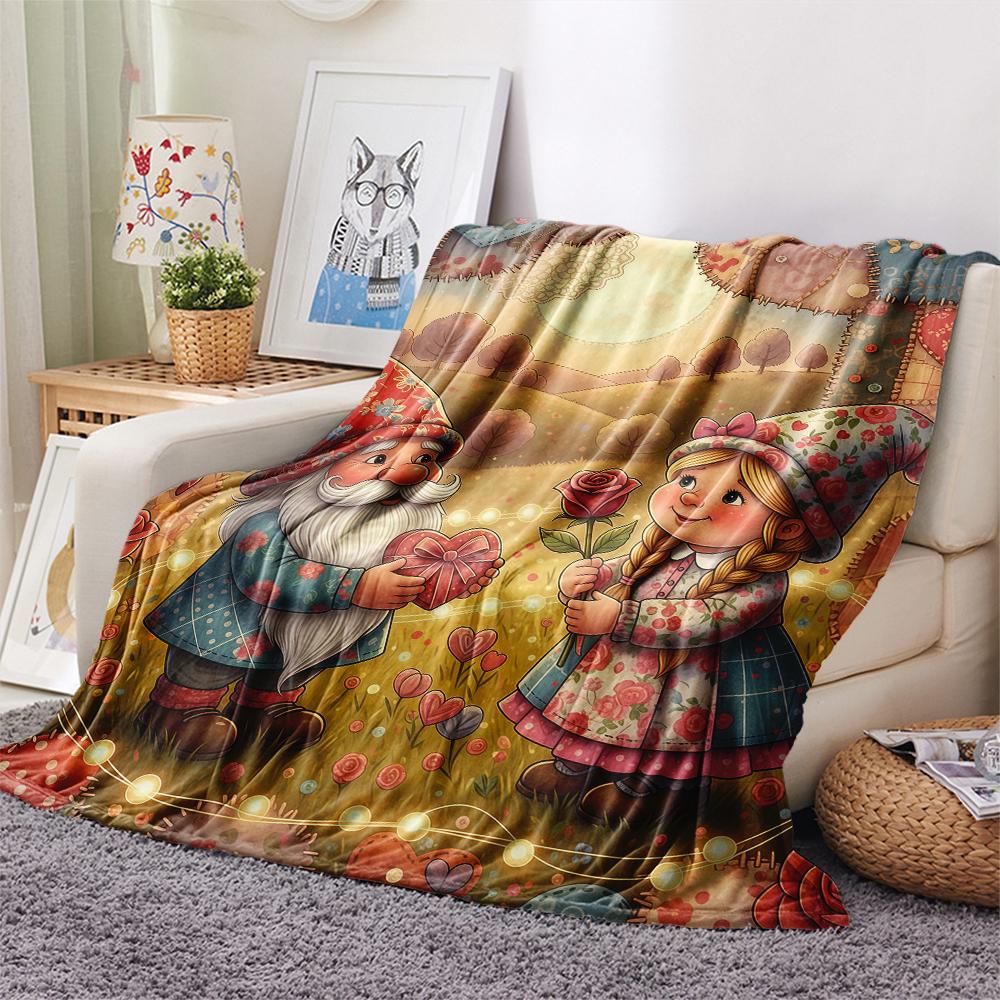 1 Stück Valentinstag Druck Flanelldecke, Hohe Qualität, Bequem für Alle Jahreszeiten, Heimdekoration, Perfekt für Weihnachten, Geburtstagsgeschenk