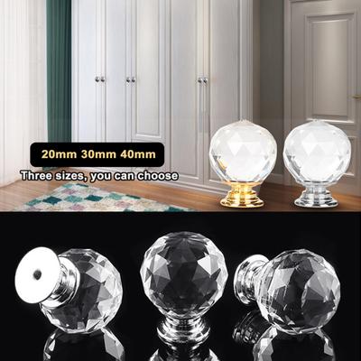 Maniglia per guardaroba con pomello per armadio da cucina in vetro cristallo da 20/30/40 mm