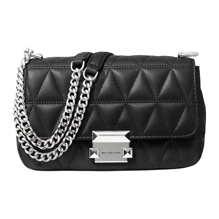 

New MICHAEL KORS Sloan Leather Crossbody Bag, Shoulder Bag Women s Black 30S7SSLL1L-BLACK 21.1*6.1*16.0CM