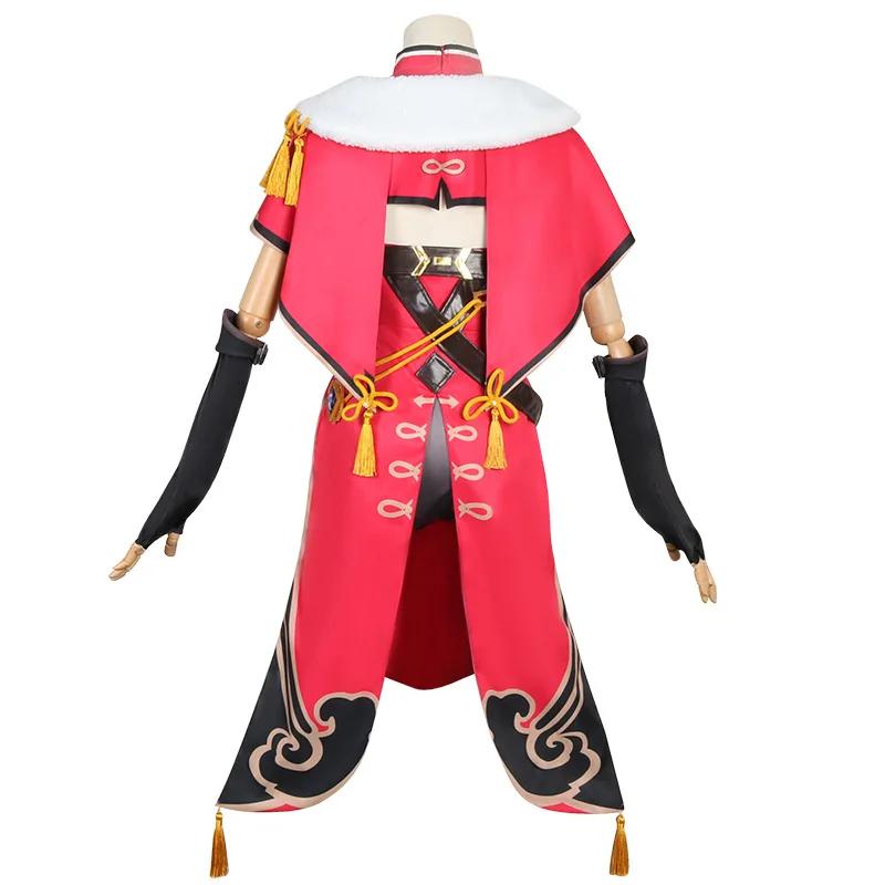   Beidou Cosplay Costume Beidou Cosplay Costume Women Black Red Costume Halloween Dress Cloak Full Set