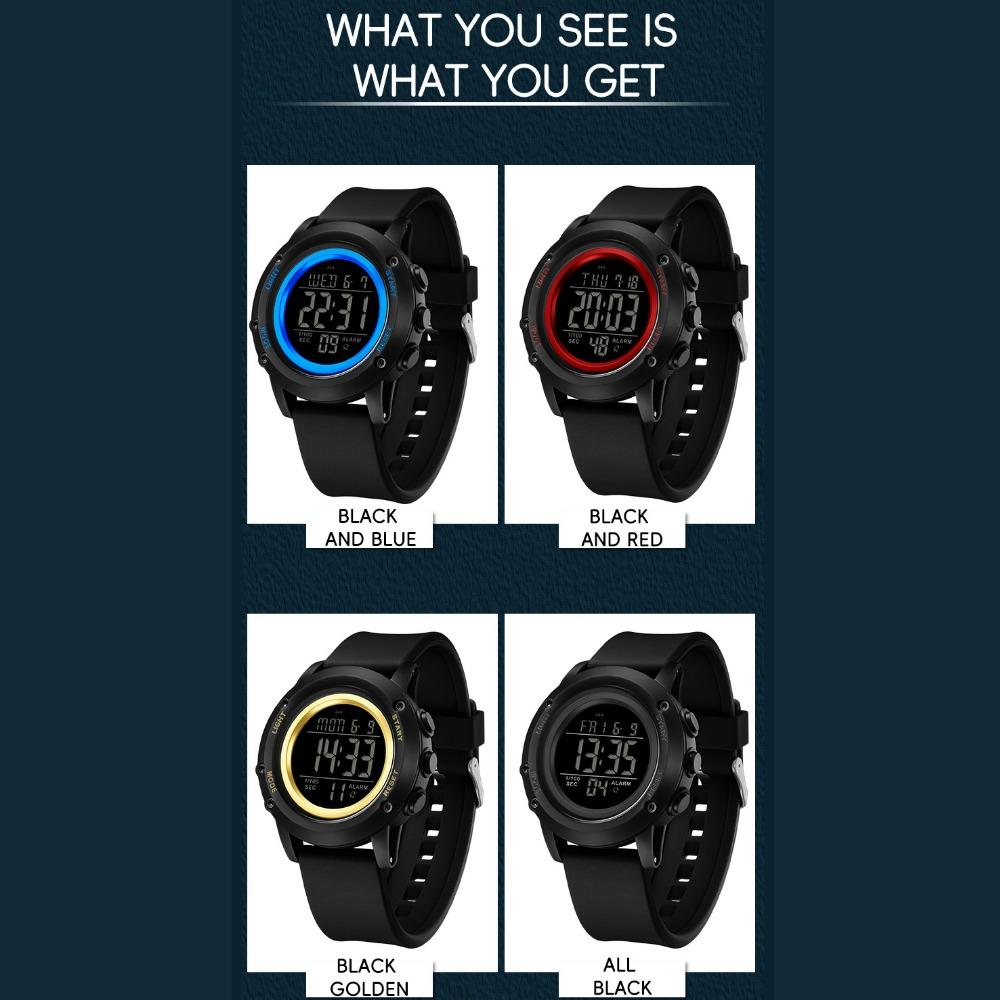 SANDA Outdoor Sports Watch LED Digital Display Electronic Watch Luminous Alarm Clock Trendy Electronic Watch