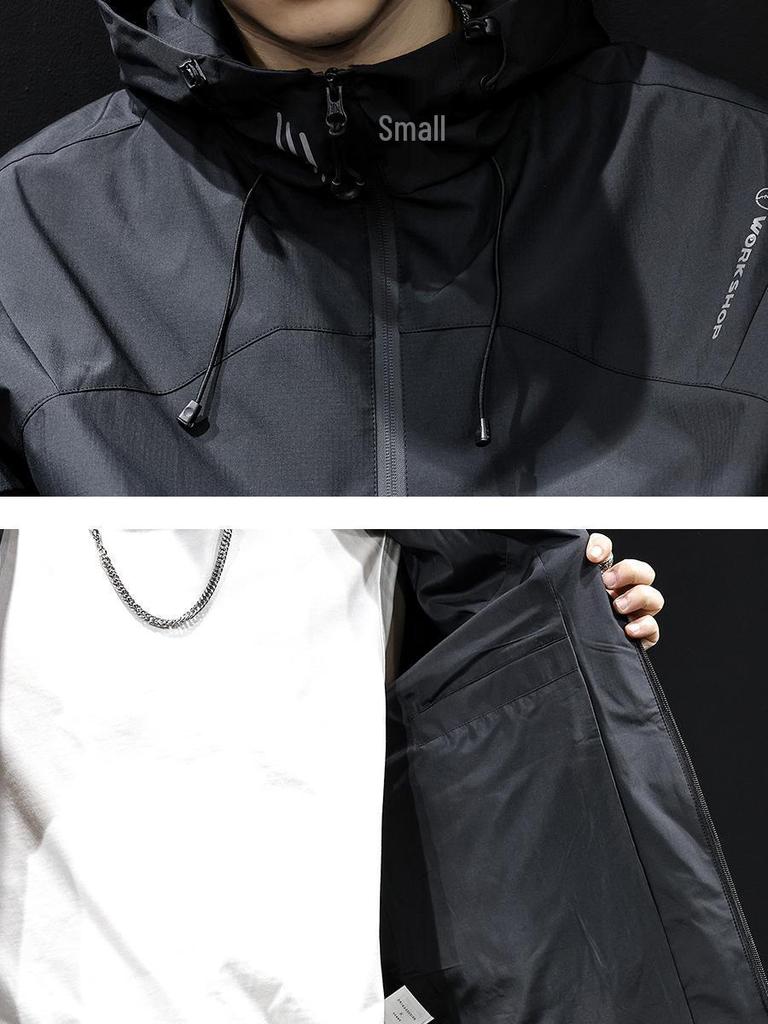 Men's Trendy Hooded Windbreaker Jacket 2025 - Autumn/Winter Mountain Style, Plus Size Available