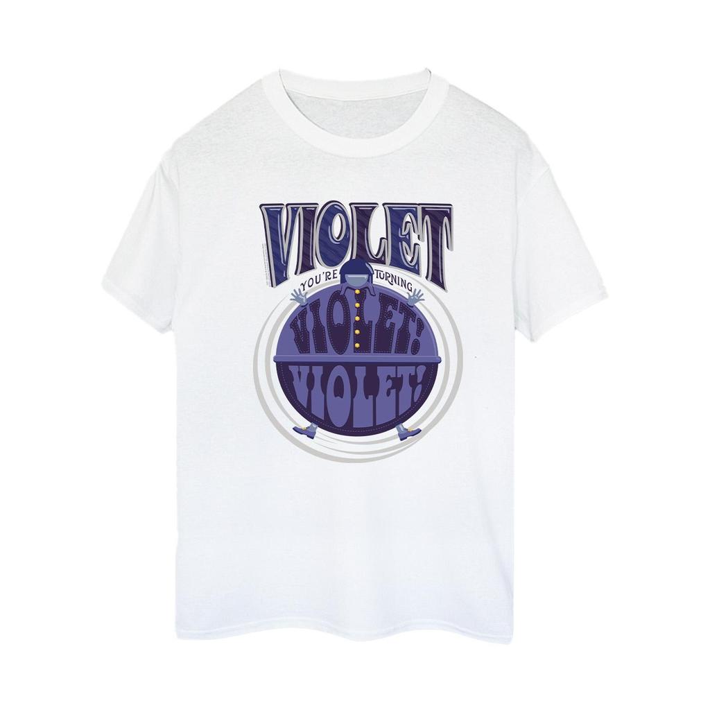 Willy Wonka Womens/Ladies Violet Turning Violet Cotton Boyfriend T-Shirt