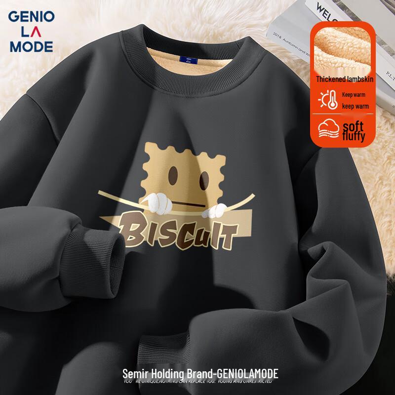 

GENIOLAMODE Men s Heavyweight Fleece Lined Round Neck Sweatshirt XL