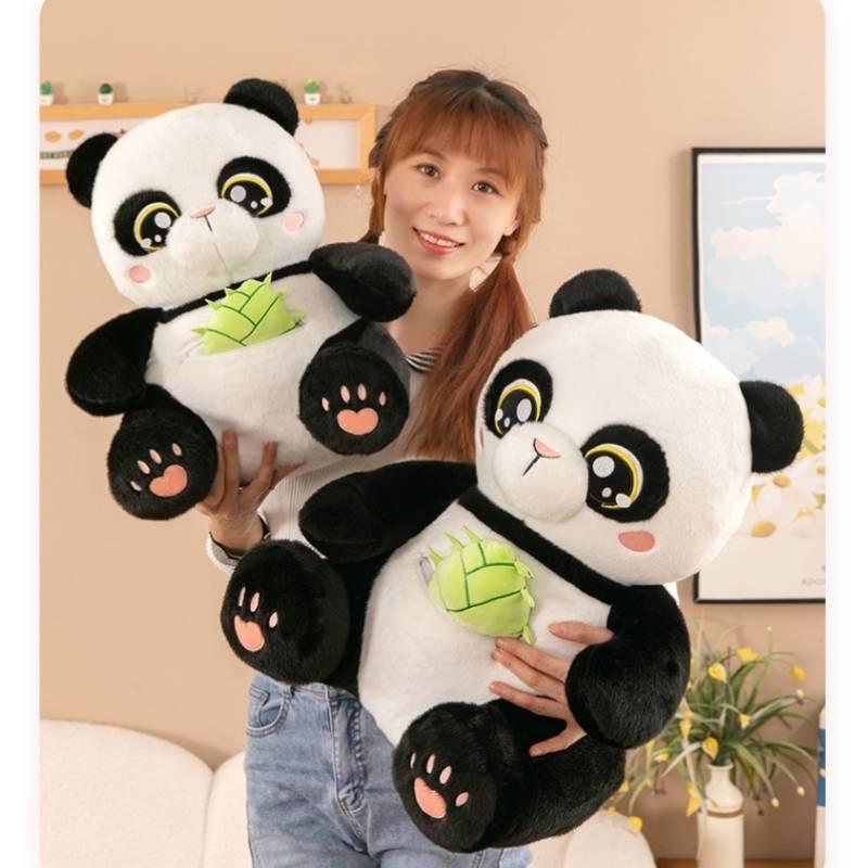 Entzückendes 30cm 40cm 50cm Niedliches Bambus haltendes Panda Plüschtier Weiches Stofftier Geschenk