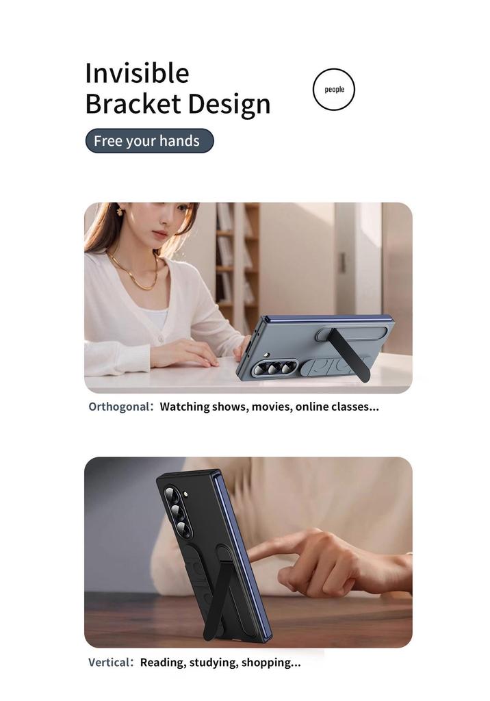 Etui do Samsung Galaxy Z Fold7/6: Zintegrowana podstawka, folia i pasek na nadgarstek do Fold5/4.