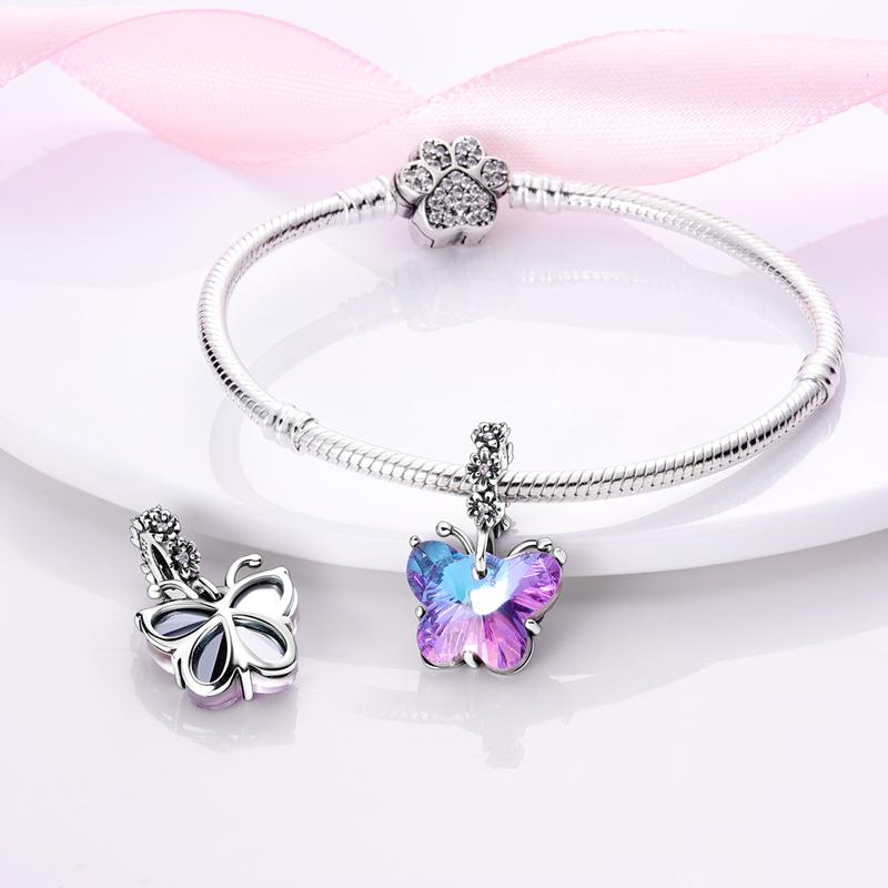 New Copper Charms Cat Moon Love Heart Beads Fit Original Pan Bracelet Making Woman Jewelry Fashion Pendant Gift