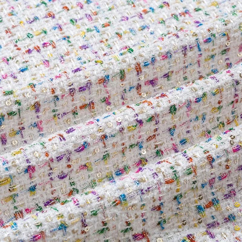 150cmx50cm Small Fragrance Woolen Cloth Fabric High-end Thick Woolen Tweed Vest Suit Coat Dress Skirt DIY Apparel Sewing Fabric