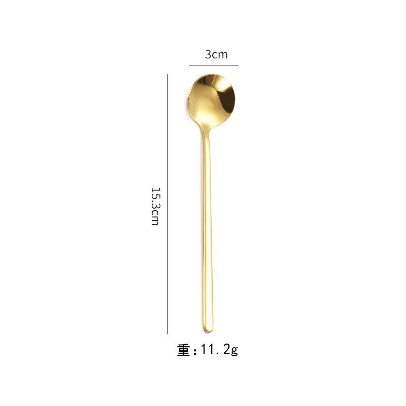 Stainless Steel Head Spoons Creative Home Tableware Teaspoon Coffee Ice Cream Honey Mixing Spoon Kitchen Dinnerware