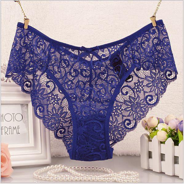 European & American Seamless Lace Mid-Waist Plus Size Sexy Lingerie Panties for Women