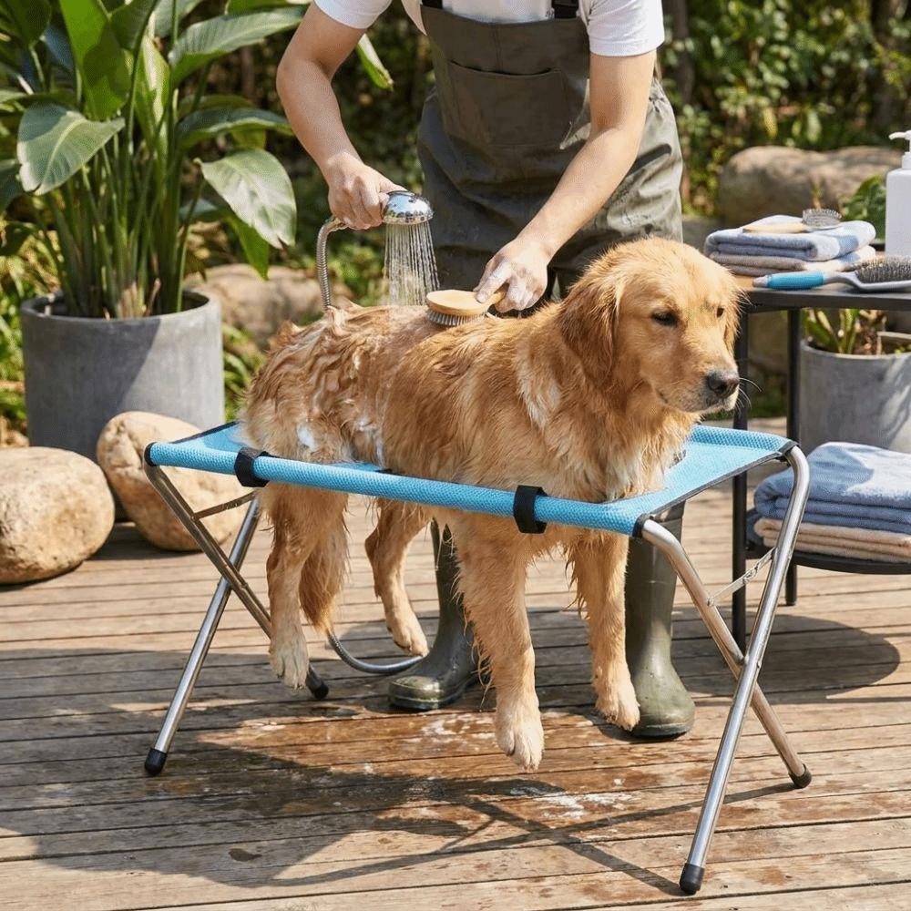 Foldable Pet Bathing Stand Cloth Replaceable Accessories Pet Washing Rack Cloth Drying