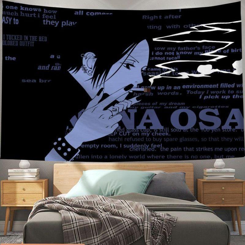 NANA Anime Collage Character Tapestry Living Room Bedroom Esports Room Wall Hanging Japanese Punk Style Home Decoration