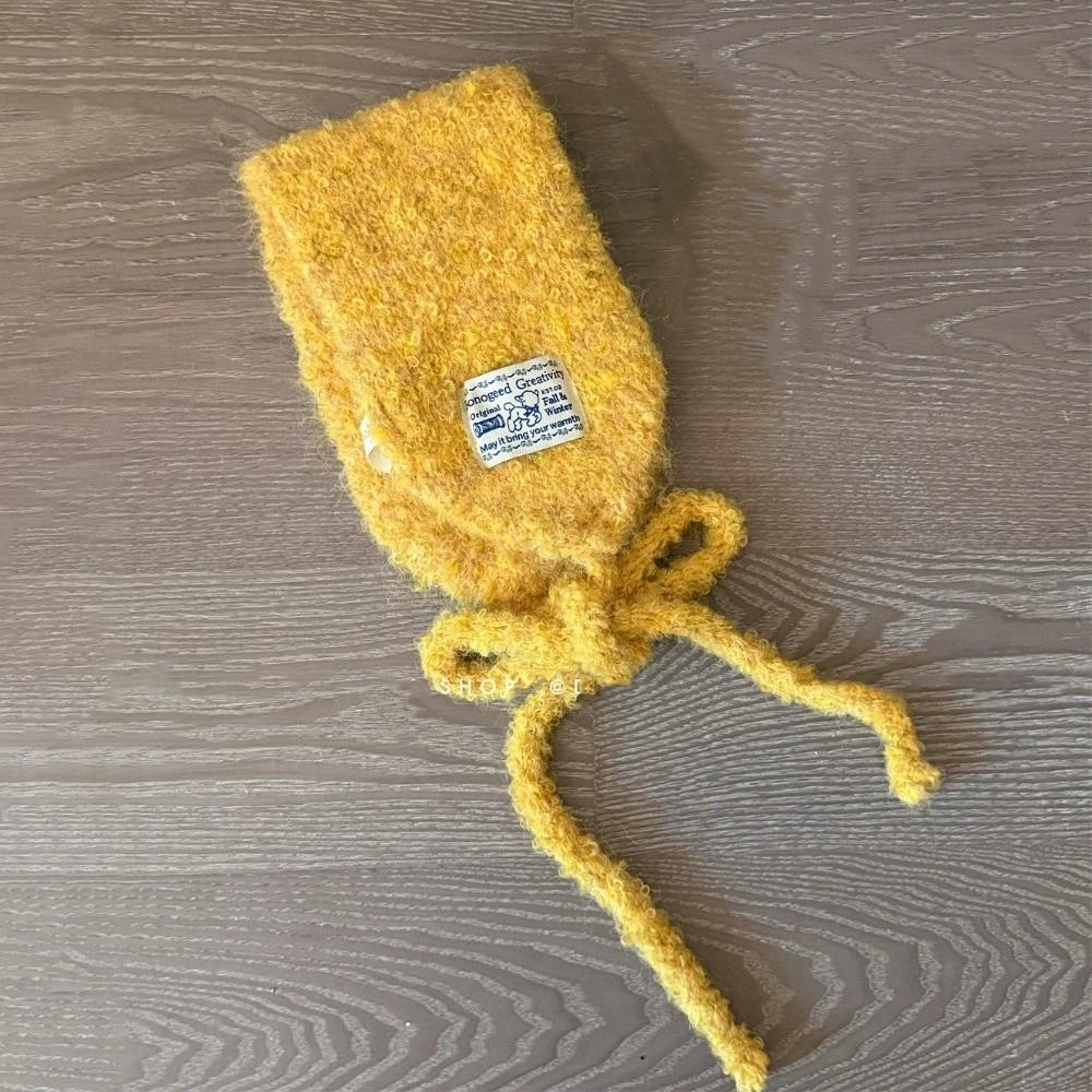 Korean Style Knitted Ear Covers Solid Color Warm Earlaps Wool Strappy Earmuffs Casual Wear