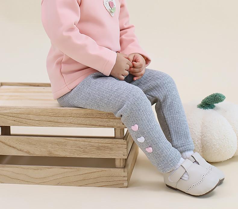 2025 Toddler A-Class Fleece-Lined Winter Sweatpants for Girls (0-3 Years), Open Crotch Leggings