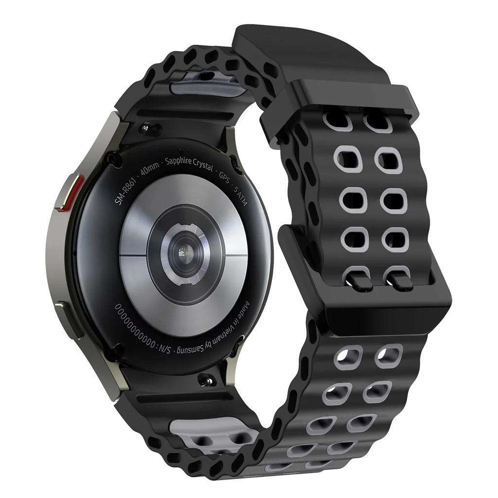 Silikonový řemínek pro Samsung Galaxy Watch 7 6 5 44mm 40mm Sportovní prodyšný náhradní náramek hodinky 4 6 classic 47mm 46mm 43mm