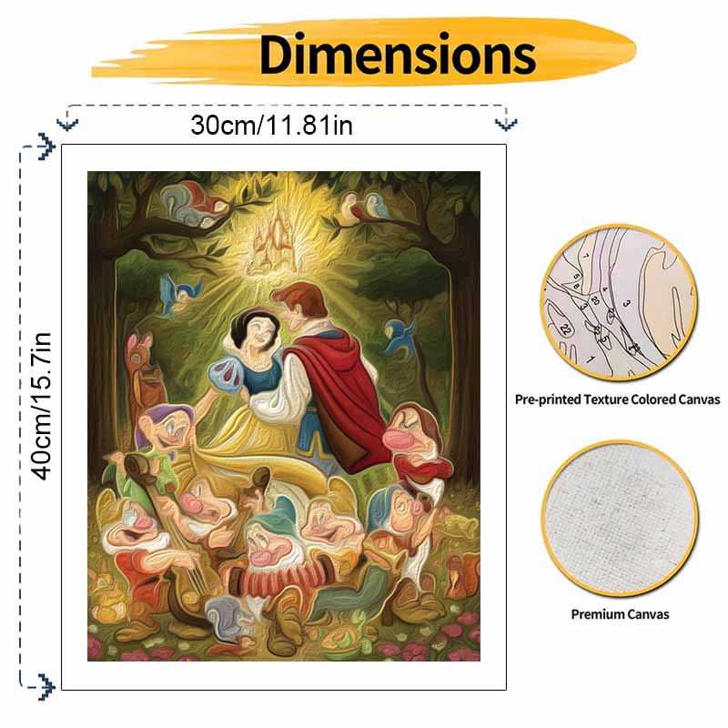 Disney Digital Oil Painting Art Kit Snow White and the Seven Dwarfs Handmade DIY Home Decoration Gift