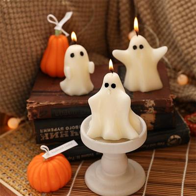 Halloween Horror Ghost Candle Silicone Molds DIY Handmade Soap Gypsum Aroma Candle Making Mould Home Decoration Supplies