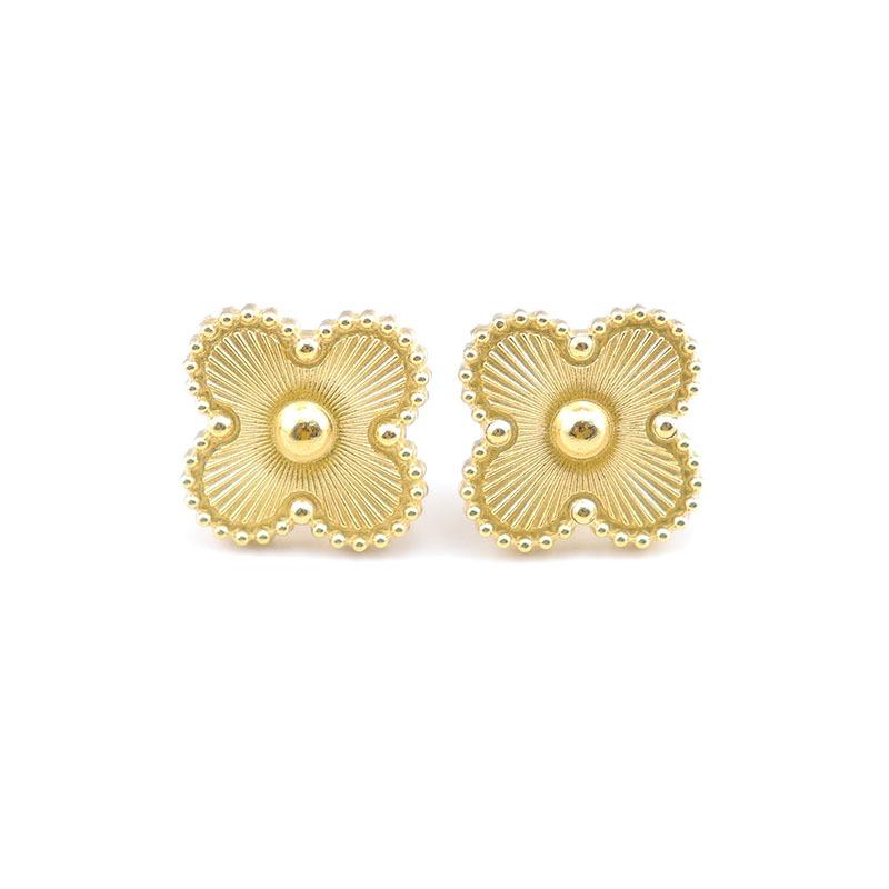 Cercei tip clover cu patru foi din oțel inoxidabil pentru femei Cercei din oțel cu trifoi titan