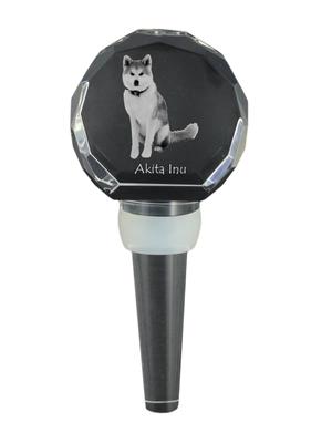 Akita, Akita Inu – Crystal Bottle Stopper, Unique Wine Stopper with Photo |