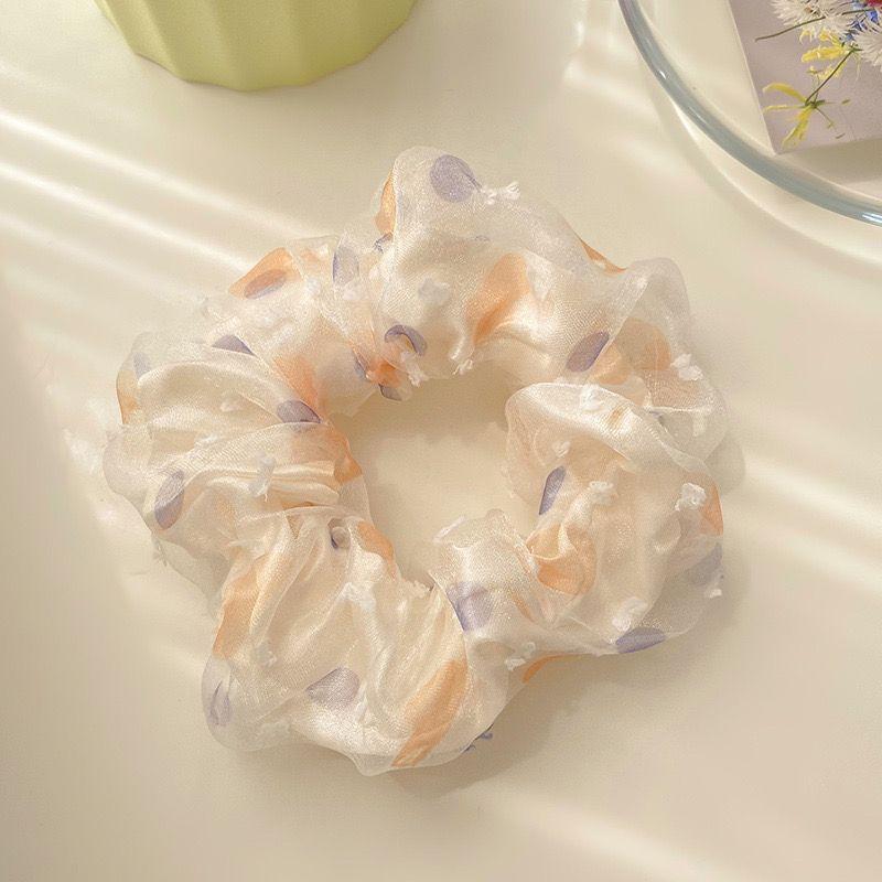 6Pcs Korean Style Mesh Large Intestine Headband Girls Tie Their Hair with A Ponytail Headband High Elasticity Colonic Hair Ring
