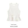 Kaslead New Arrival Women's Clothing Fashion Style Short Skirt Hem Bowknot Decoration Knitting Tops 9598086