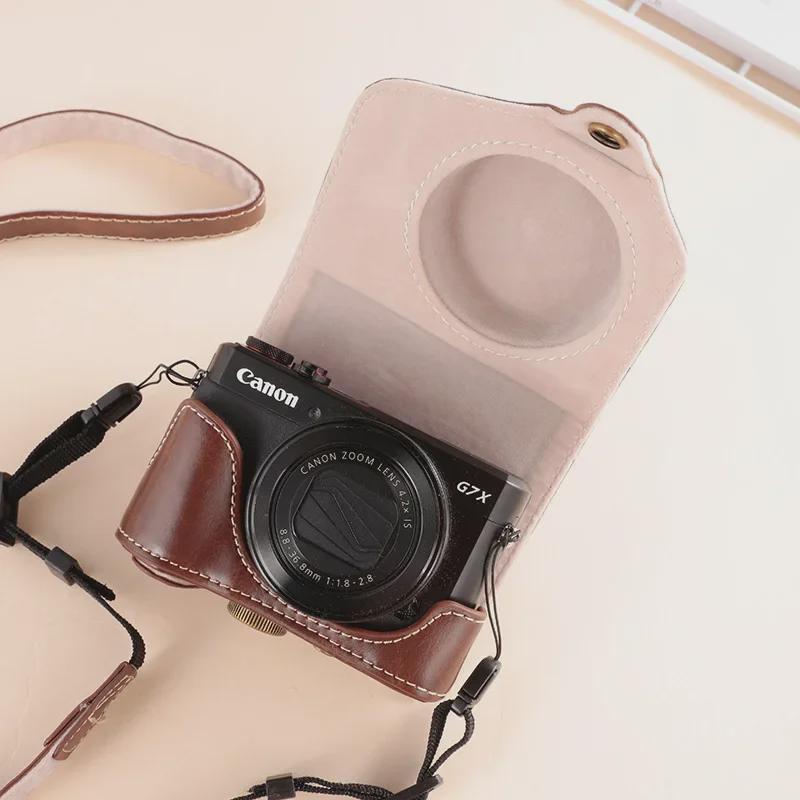 Canon G7X/G9X/SX720/SX730/SX740 lærkameraveske - beskyttende fotografideksel
