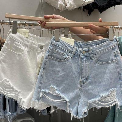 Dames Plus Size Gescheurde Denim Shorts - Losse Koreaanse A-lijn Stijl, Gescheurd, Ideaal voor de Zomer