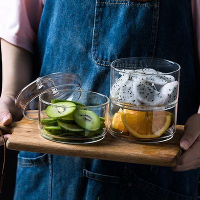 Nordic Style Transparent Glass Storage Bowl for Candy Biscuits Food Organizer Household Salad Dried Fruit Bowl Kitchen Tableware