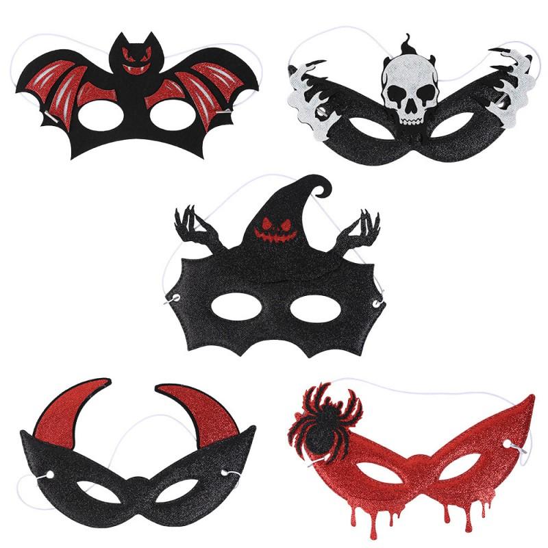 Halloween Half Face Mask Bat Skull Spider Demon Eye Cover Costume Accessory Party Decoration
