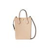 Leather Shoulder Bag, Crossbody Bag, Handbag Extra Mini Womens Light Beige