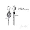 Vintage Asymmetric Elephant Round Disc Thai Silver Color Hoop Earring Tassel Chain Earrings Ear Jewelry For Women S -E1168
