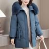 Real Fur Collar Middle-aged Women's Winter Down Coats Hooded Plus Size XL-6XL Thick Warm White Duck Down Jackets for Women Clothes