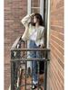 Autumn/Winter 2025 Women's Chic Loose Double-Breasted Denim Long-Sleeve Wool Coat for Petite