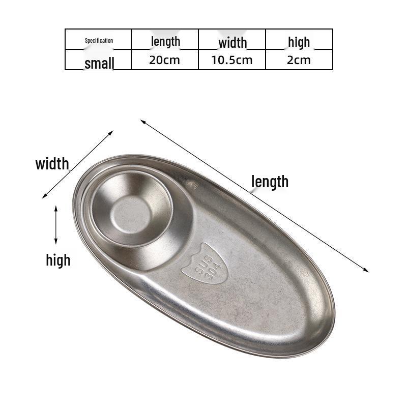 304 Stainless Steel Multi-Compartment Snack & Dip Plate for Fries and Fried Chicken