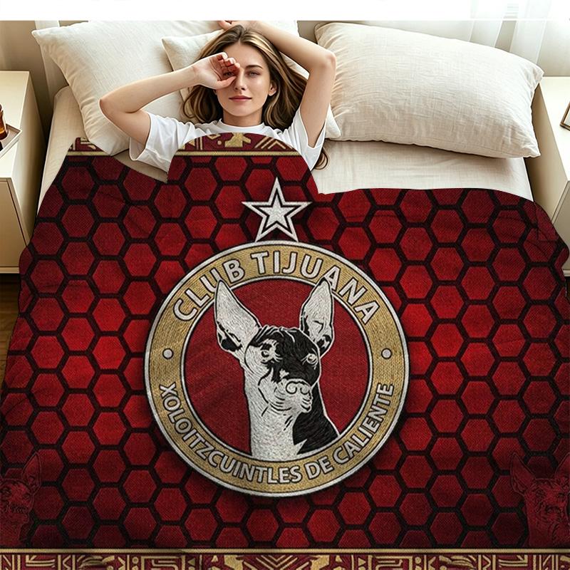 Tijuana Logo Print Flannel Blanket High Quality Warm Comfortable Cover for All Seasons Perfect for Gifts Home Decor