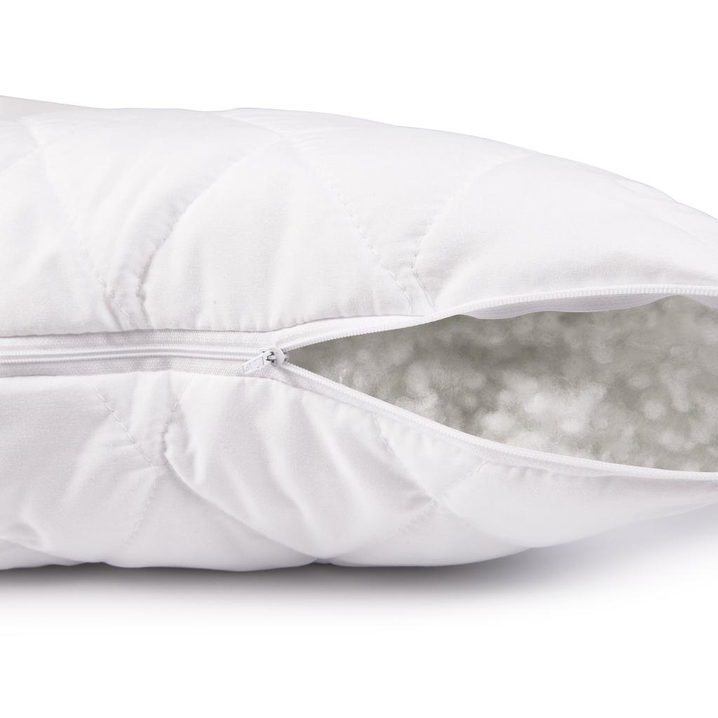 50x60 Anti-allergic Pillow with Zipper Insert, All-season, Quilted, White