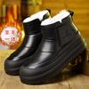 Wintertasche Kopfwolle Schneestiefel Herren Outdoor Leder Warm Verdickt Herren Baumwollschuhe Ein Fuß Baumwollstiefel