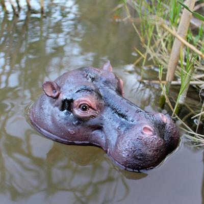 Handmade Floating Hippopotamus Ornaments Resin Craft Animal Figurines Decoration  Garden Lawn Pond