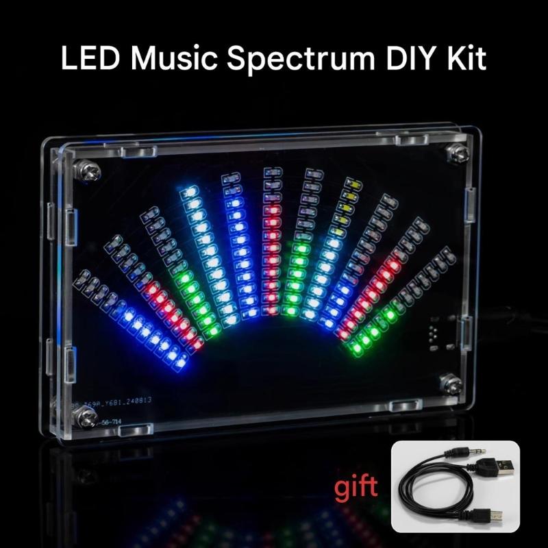 Packung mit 1 LED-Musik-Spektrum-Rhythmuslicht-Anzeige mit einstellbarer Empfindlichkeit und anpassbaren Parametern für die Klangvisualisierung