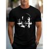 T-shirt da Pesca Traspirante a Rapida Asciugatura Resistente alle Pieghe da Uomo - Adatta per Campeggio all'Aperto, Attrezzatura da Pesca con Stampa, Abbigliamento Casual e Attività