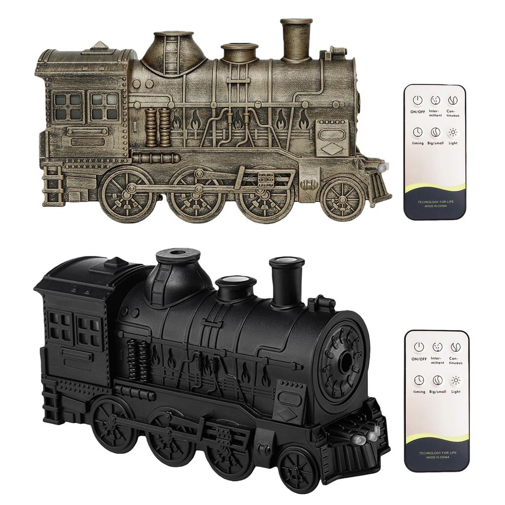300ML Vintage Steam Train Essential Oil Diffuser with 2-Color LED Light/2 Mist Modes Air Humidifier for Home Decor & Gifts
