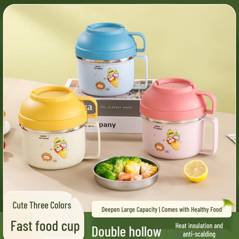 Ru Han Cute Stainless Steel Lunch Box & Noodle Bowl