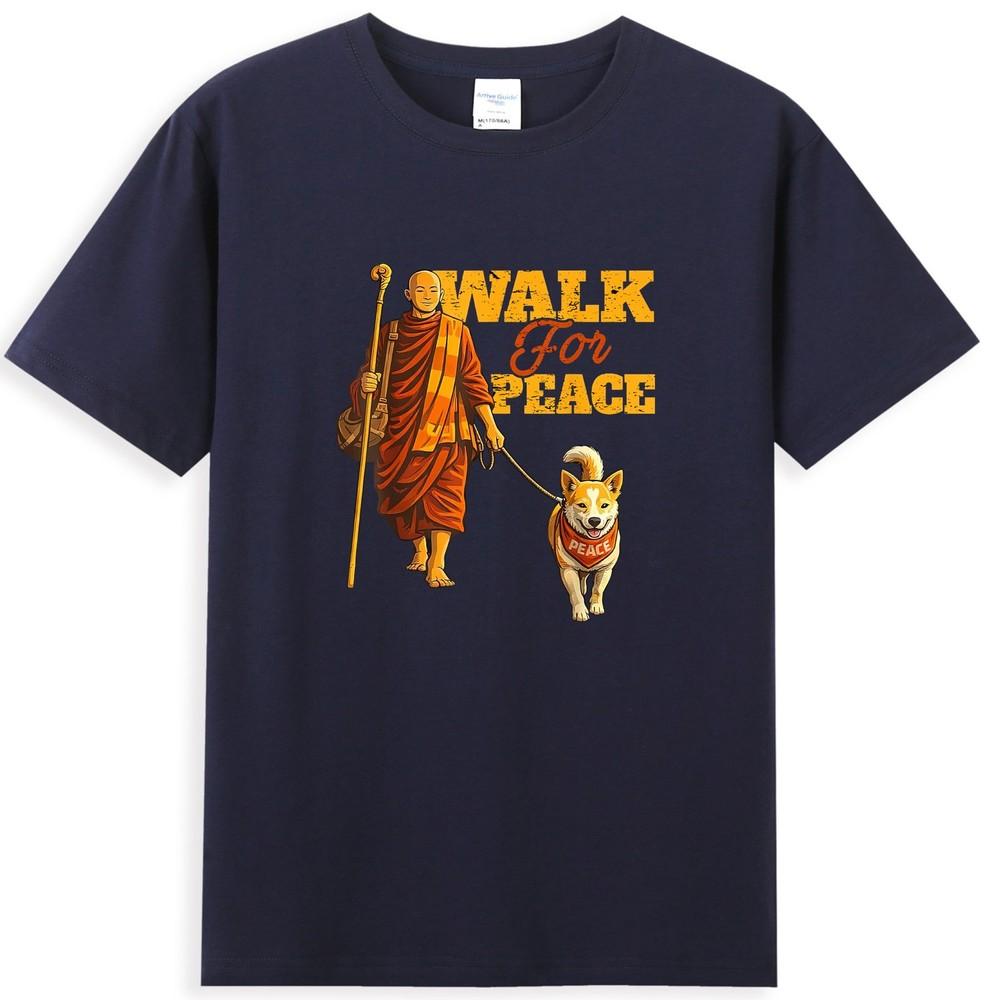 Peace Walking Monks And Aloka Dog Walk For Peace TShirt S