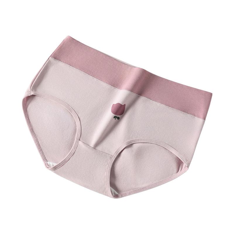 Underwear Women's Cotton Printed Large Size 7A Seamless Antibacterial Ladies Abdomen Cute Girl Triangle Student Underwear