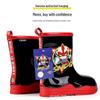 Rutschfeste Gummistiefel für Kinder – chinesisches Superman-Design, warme, wasserdichte Überschuhe für Schüler