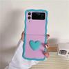 For Samsung Galaxy Z Flip 3 4 5 Phone Case 3D Love Heart Hand Rope Wave Shockproof Cover For Samsung Z Flip3 Flip4 ZFlip5
