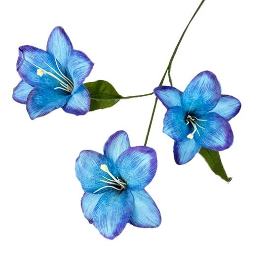 Yousheng Artificial Lily Flower 3 Heads Full Bloom Faux Lily Branch with Leaves Real Touch Fake Lilium Flower for DIY Wedding Bouquet Floral